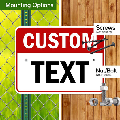 Custom Sign, Custom Sign for Business, Indoor/Outdoor use. 18x24 Inches, Rust Free .063 Aluminum, Fade Resistant, Made in USA by My Sign Center (Header)