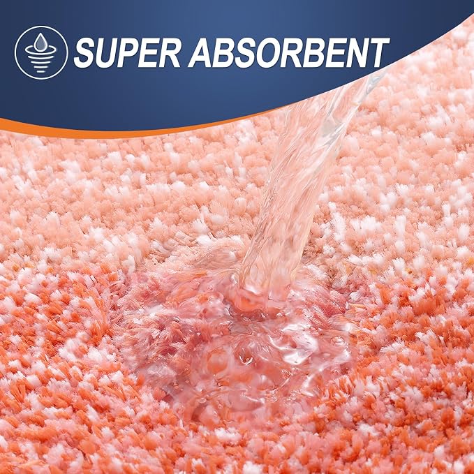 OLANLY Bathroom Runner Rugs Mat 70x24, Extra Soft Absorbent Microfiber Bath Rugs, Rubber Backing, Quick Dry, Washable Long Bath Mats for Bathroom Floor, Tub and Shower, Home Decor Accessories, Coral