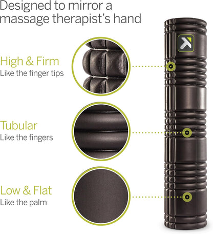 TRIGGERPOINT Performance Therapy Grid Patented Multi-Density Foam Massage Roller Exercise, Deep Tissue&Muscle Recovery Relieves Muscle Pain & Tightness, Improves Mobility & Circulation