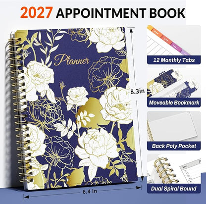SUNEE 2027 Appointment Book, Quarter-Hourly, Weekly Monthly Planner, 6" x 8.3",Vintage