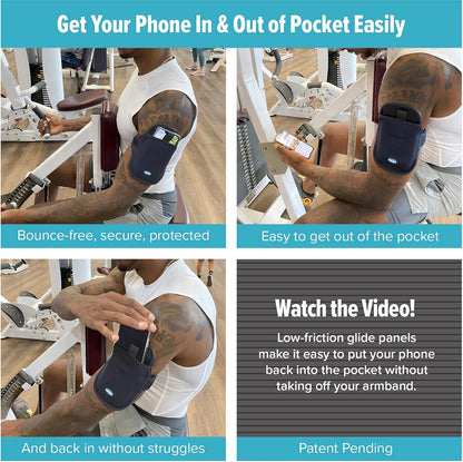 Tune Belt AB93 Cell Phone Armband Case Water Resistant Running Holder for iPhone Pro Max Plus (15/14/13/12/11/X/XS/XR/8) Galaxy S Ultra Plus Edge Note (23/22/21/20) Adjustable Strap & Key Pocket
