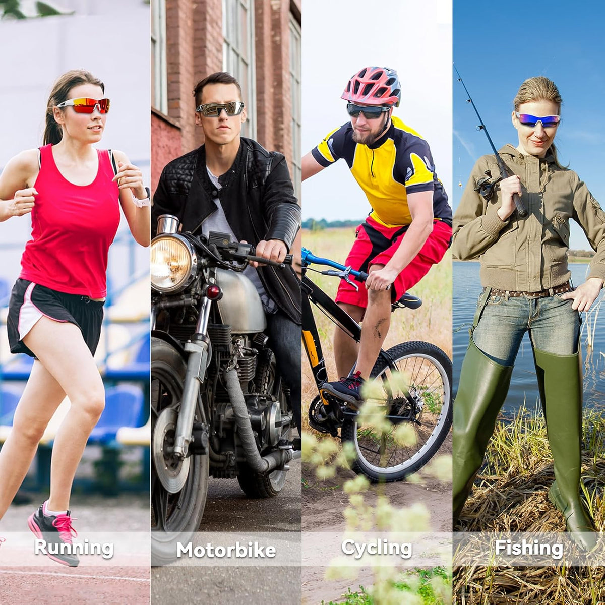 BEACOOL Polarized Sports Sunglasses for Men Women Youth Baseball Cycling Running Fishing Golf Motorcycle TAC Glasses UV400