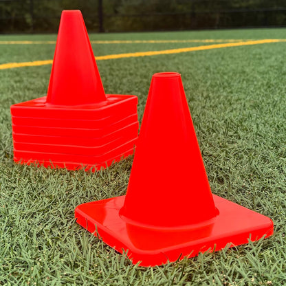 LVL10 Pro Training Cones - 6" Soccer Training Cones for Sports - for Basketball, Football, Basketball and Agility Drills - Soccer Field Markers That Won't Crack, Slide or Fly