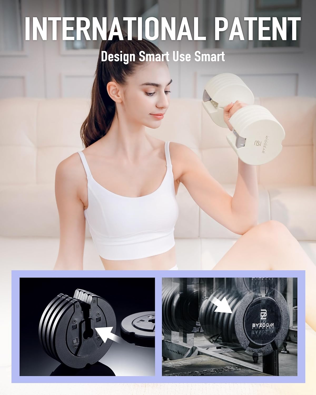 Adjustable Dumbbell – 12.5/25lb Single Unit OR Set of 2 – 5-in-1 Adjustable Weight for Home Gym, Strength Training & Fitness Workouts, White OR Black