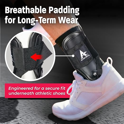 Active Ankle T2 Ankle Brace, Black Ankle Support for Men & Women, Ankle Braces for Sprains, Stability, Volleyball, Cheerleading, Large