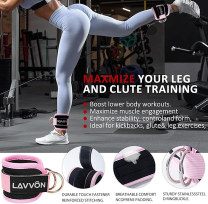 Barbell Pad Set - Hip Thrusts Pads for Squat&Lunges/Bench Press Bar Padding | Standard Olympic Weight Bar Foam Pad,Gym Accessories for Women with Bar Bad -With Ankle Straps,Wrist Straps for Weightlifting