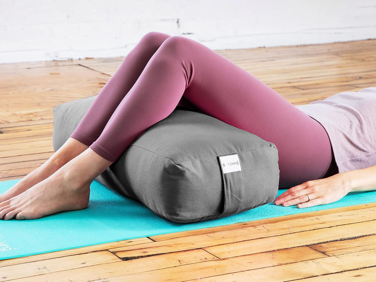 Sol Living Yoga Bolster Pillow Rectangular Meditation Cushion Cotton Meditation Accessories for Restorative Yoga Meditation Pillow Yoga Pillow Firm Body Pillow Bolster Pillow for Legs Removable Cover