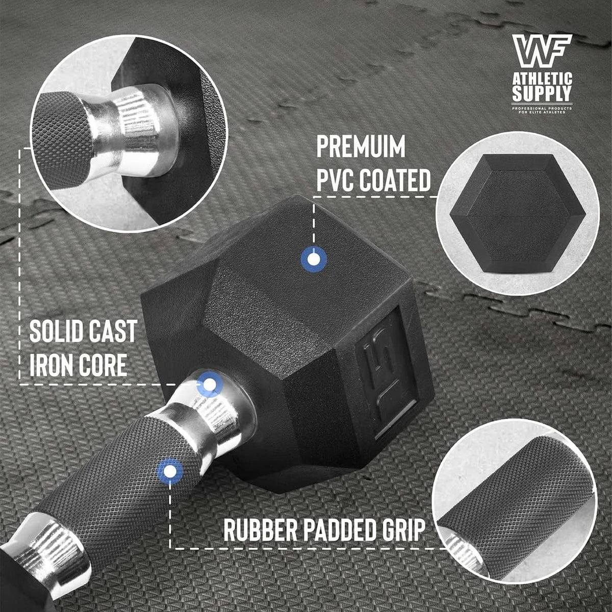 WF Athletic Supply 200Lb Dumbbell Set, 10-30Lb Dumbbell Set with A Frame Storage Rack for Muscle Toning, Strength Building & Weight Loss - Multiple Choices Available
