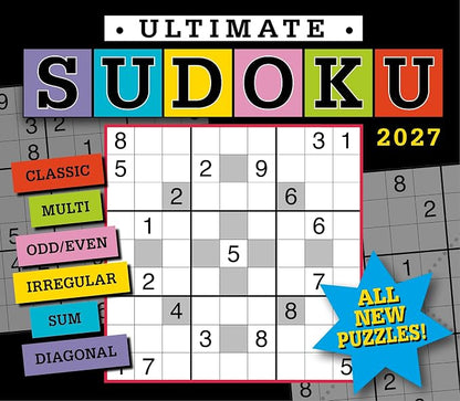Ultimate Sudoku 2027 Daily Desk Calendar: Boxed Page-a-Day Puzzle Calendar with Day-to-Day Classic, Irregular, Multi, Odd/Even, Diagonal & Sum Variants