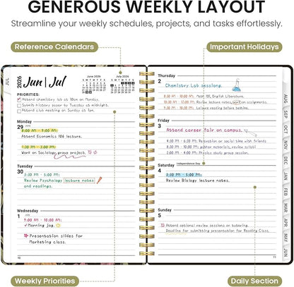 Academic Planner 2026-2027, Jul 2026-Jun 2027 Monthly & Weekly Planner
