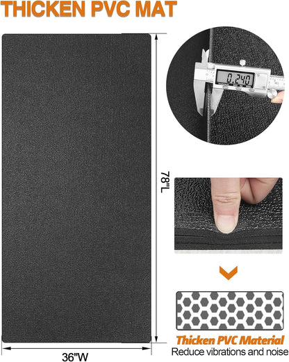 Treadmill Mat, 5'x2.5'/5.6'x2'/6.5'x3'/8'x3',6mm Thickness Exercise Equipment Mat for Carpet Hardwood Floors, Compatible with Walking Pad,Spin Bike,Elliptical Trainer,Rowing Machine