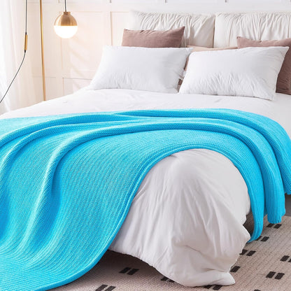 L'AGRATY Knitted Weighted Blanket - 60"x80" 20lbs Cooling Chunky Knit Heavy Blanket for Adults Braided Crochet Throw Thick Cable Yarn Knit Decorative No Beads Evenly Weighted Machine Washable