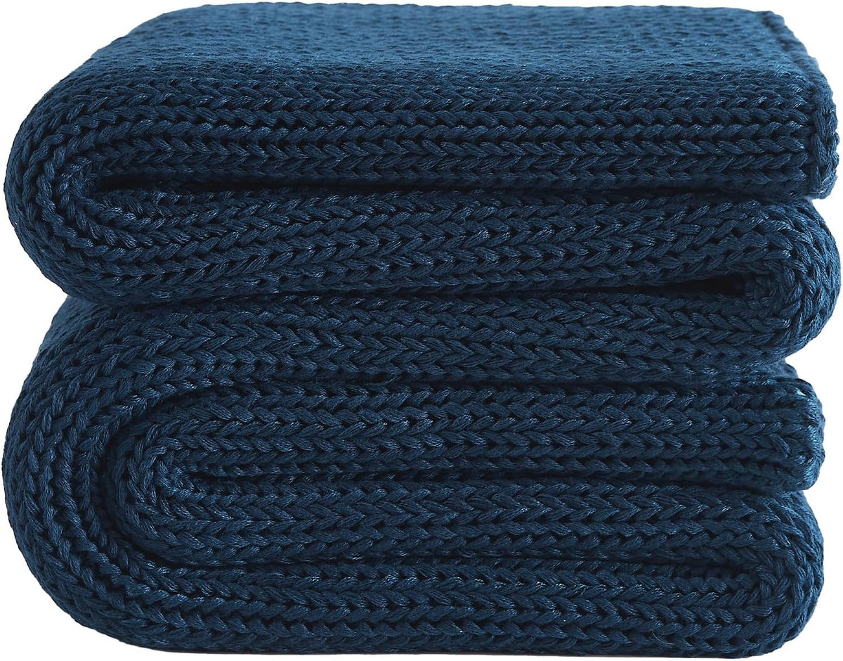 L'AGRATY Knitted Weighted Blanket - 60"x80" 20lbs Cooling Chunky Knit Heavy Blanket for Adults Braided Crochet Throw Thick Cable Yarn Knit Decorative No Beads Evenly Weighted Machine Washable