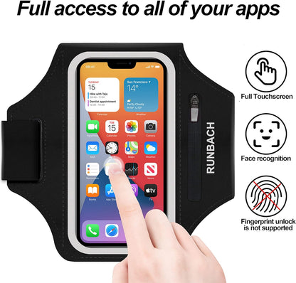 Armband for Samsung Galaxy S25 Ultra/S24 Ultra/S23 Ultra/S22 Ultra/S21 Ultra/S20 Ultra/S25+/S24+/S23+/S22+/S21+/S20+/S10+/S9+/S8+, with Zipper Pocket for for Galaxy Buds (Black)
