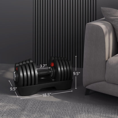Yaheetech Adjustable Dumbbell Set 28/40/52.5/90LBS Adjustable Dumbbells Fast Adjust Dumbbell Weight Set with Anti-Slip Handle and Tray for Men/Women Home Gym Strength Training Equipment Single/Pair