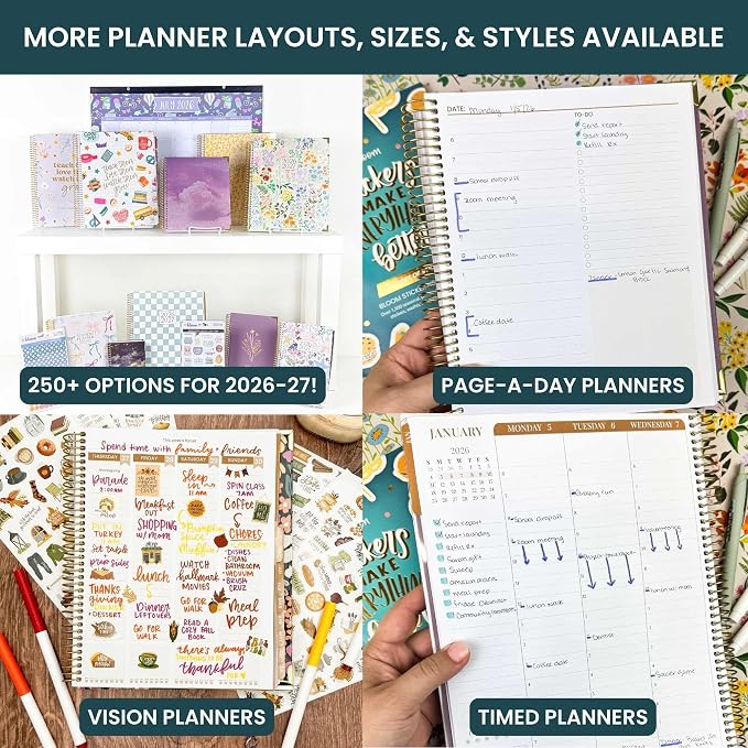 bloom daily planners 2026-2027 Planner - Academic Year (July 2026 - July 2027) Monthly & Weekly Soft Cover Planner for Women - 13 Month Calendar Agenda Book with Stickers - 5.5" x 8.25" - Seaside Whimsy