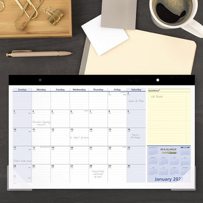 AT-A-GLANCE® QuickNotes® 2027 Monthly Desk Pad Calendar, Compact, 18" x 11"