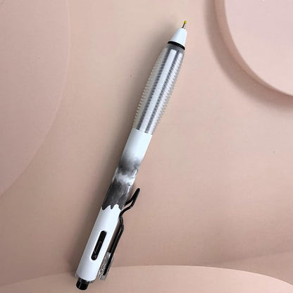 Fengtaiyuan Retractable Gel Pens, 0.5mm ST Precision Tip Quick Dry Black Ink, Gradient Black Barrel with Triangular Silicone Non-Slip Grip, Ergonomic Smooth Pens for Exam School Office [Pack of 12]