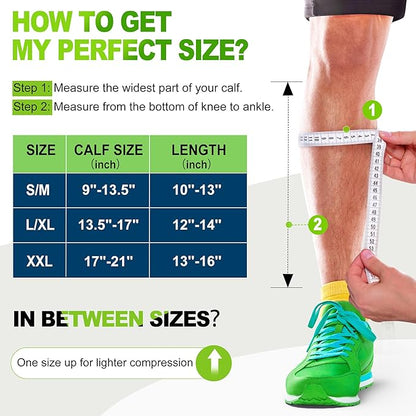 NEWZILL Compression Calf Sleeves (20-30mmHg) for Men & Women Perfect Option to Compression Socks for Running Travel Nursing