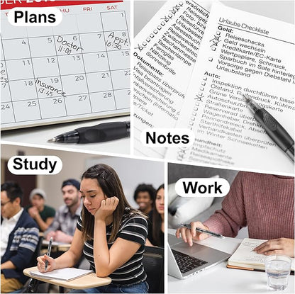 USUAL 90 Pack Retractable Erasable Gel Pens Clicker, Fine Point(0.5mm),Black&Blue&Red Ink for Planners,Make Mistakes Disappear, Premium Comfort Grip, Smooth Writing Pen Office Back-to-School Supplies
