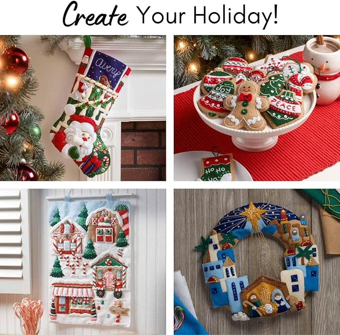 Bucilla Felt Applique 18" Stocking Making Kit, Chillin' with My Gnomie, Perfect for DIY Arts and Crafts, 89566E