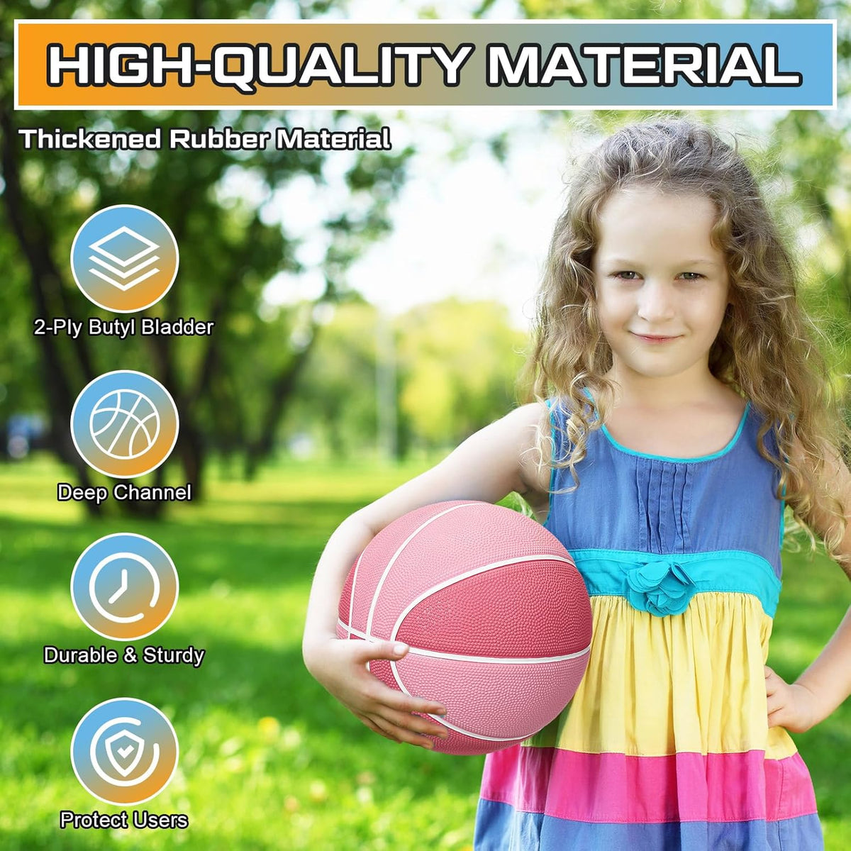 Wettarn 12 Pcs Mini Basketballs for Kids - Size 3 Colorful Rubber Basketball Bulk with Pump for Mini Hoop, Indoor Outdoor Practice, Game, Back to School Party, 7 Inch