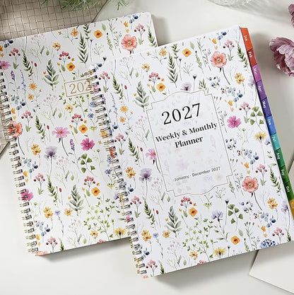 2027 Planner for Office, School, Home, Spiral Bound Weekly Monthly Calendar