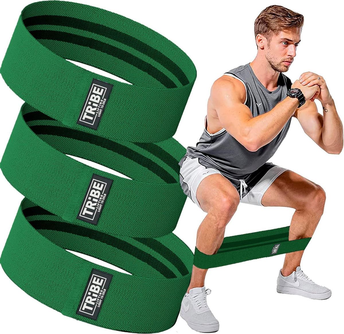 Fabric Resistance Bands for Legs - Workout Bands Resistance Bands for Men and Women - Booty Bands for Working Out - Exercise Bands Resistance Bands Set - Elastic Bands for Exercise
