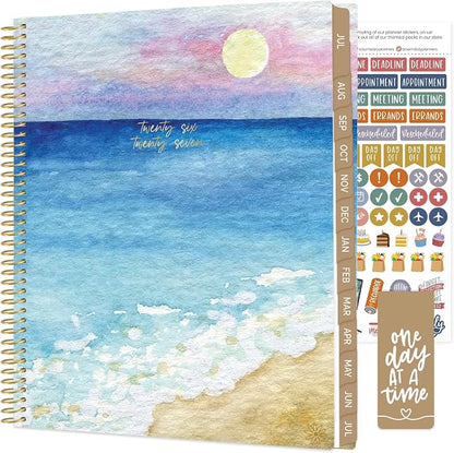 bloom daily planners 2026-2027 Planner (8.5” x 11") 13 Month Academic Year Organizer (July 2026 - July 2027) - Weekly & Monthly Agenda Book with Stickers & Tabs - Coastal Calm