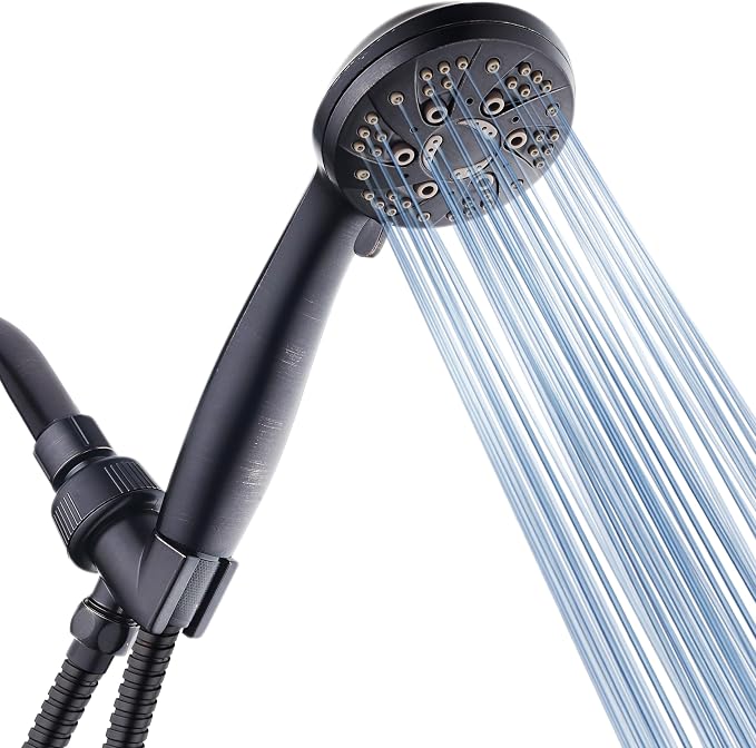 AquaDance For California High Pressure 6-Setting Oil Rubbed Bronze Face Handheld Shower with Hose for Ultimate Shower Experience! Officially Tested to Meet Strict US Quality & Performance Standards!