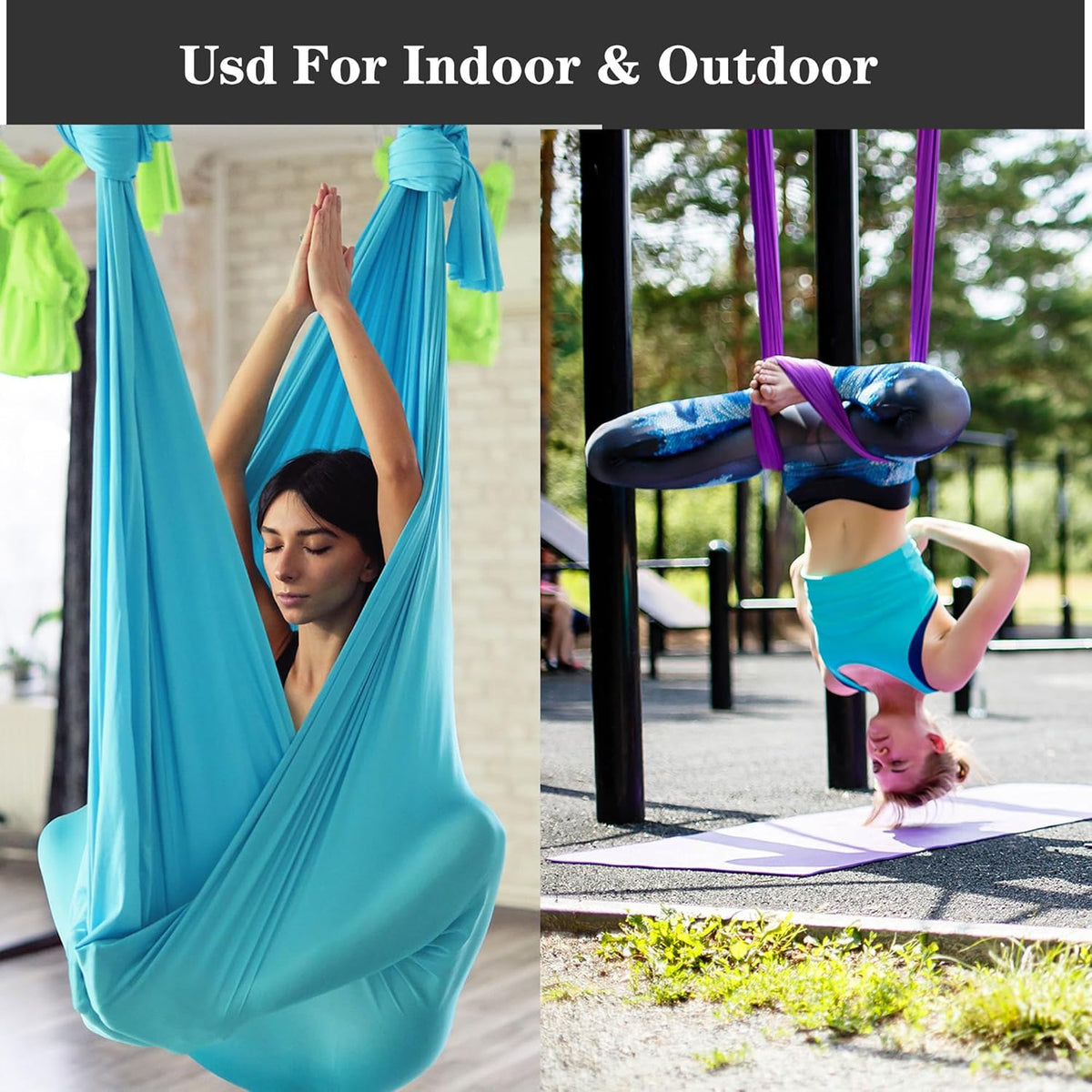 5.5 Yards Aerial Silk Swing Outdoor Hammock Aerial Yoga Swing For Adults,Aerial Yoga Hammocks for outside