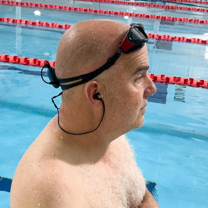100% Waterproof SYRYN Swimbuds Flip Bundle for Swimming with Music | Enjoy Up to 2,000 Songs or 138 Hours of Audio | Drag and Drop MP3, AAC, M4a, FLAC Using PC or Mac | No Apple Music, No Spotify