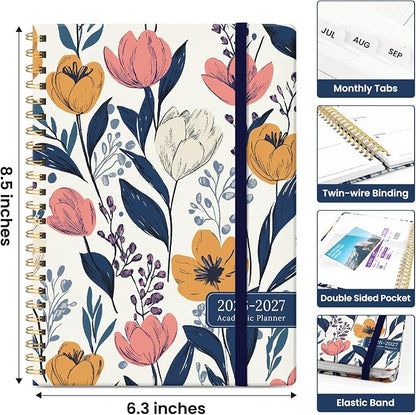 Academic Planner 2026-2027, Jul 2026-Jun 2027 Monthly & Weekly Planner