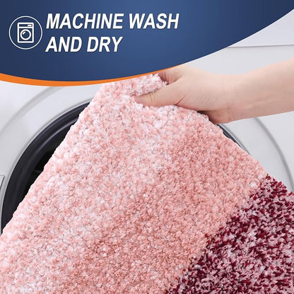 OLANLY Large Bathroom Rugs Mat 44x32, Extra Soft Absorbent Microfiber Bath Rugs, Rubber Backing, Quick Dry, Machine Washable Bath Mats for Bathroom Floor, Tub and Shower, Home Decor Accessories, Red