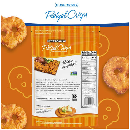 Snack Factory Pretzel Crisps, Cheddar Cheese, 7.2 Oz