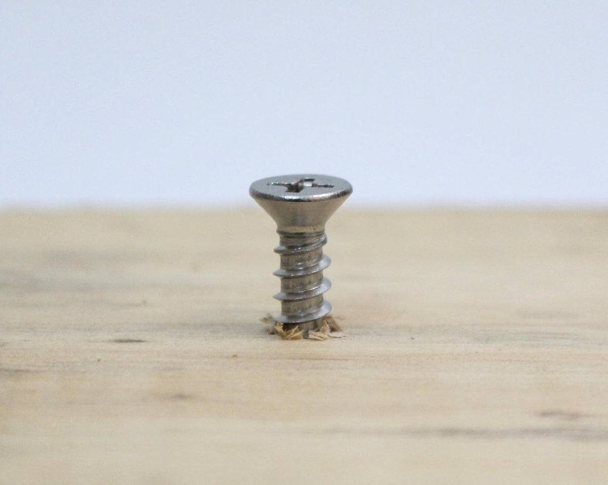 Bolt Dropper No. 6 x 3/4" Stainless Steel Flat Head Phillips Wood Screw, (100 pc), 18-8 (304) Stainless Steel Sheet Metal Screws- Type A Point, Plain Finish