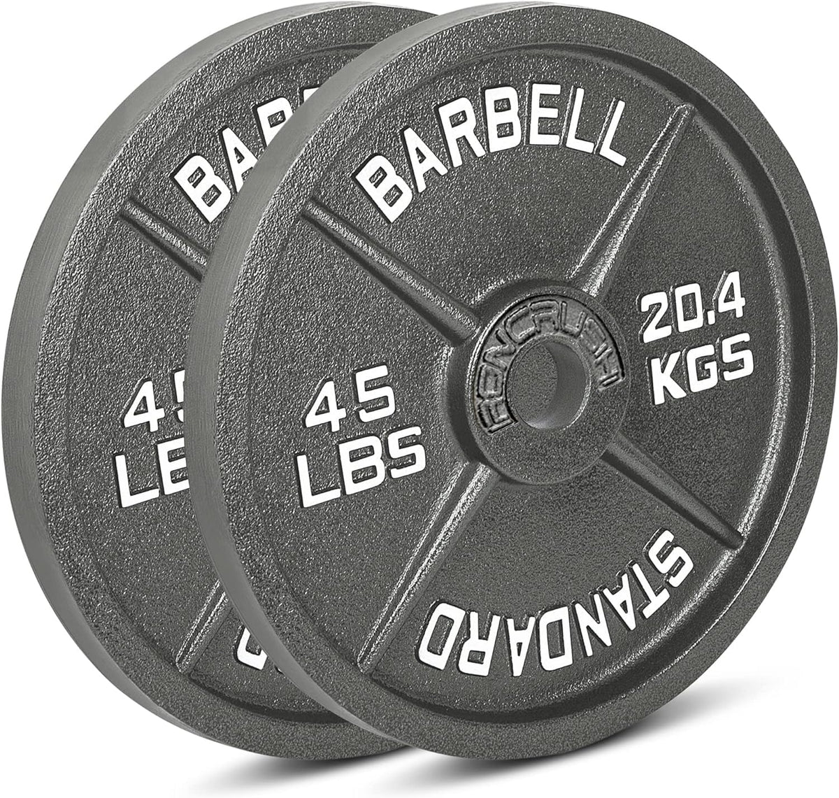 Cast Iron Olympic Weight Plates – Free Weights with 2-inch Hole & Anti-Rust Hammertone Finish - Ideal for Strength Training, Crossfit Equipment & Home Gym Set – Sold in Pairs - 2.5LB–45LB