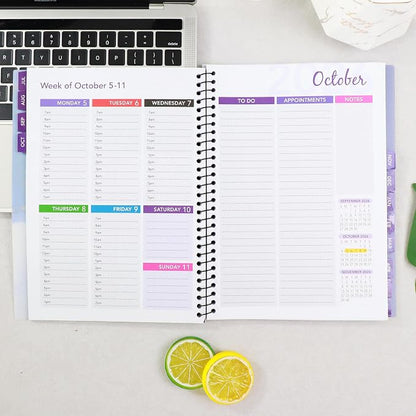 RE-FOCUS THE CREATIVE OFFICE, 2026-2027 Academic Calendar, Monthly and Weekly Views with Time Slots, To-Do List (Purple)