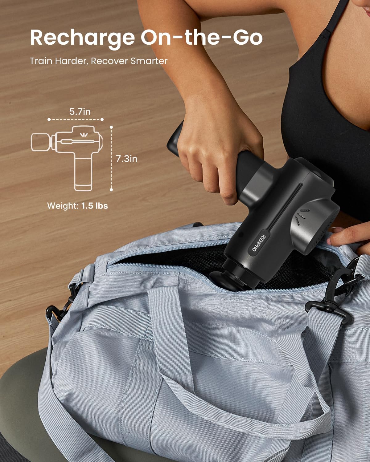 RENPHO Massage Gun with Heat and Cold, Portable Percussion Muscle Deep Tissue Massager with Carry Case, Gifts for Men Women