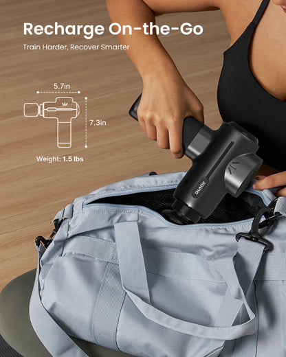 RENPHO Massage Gun with Heat and Cold, Portable Percussion Muscle Deep Tissue Massager with Carry Case, Gifts for Men Women