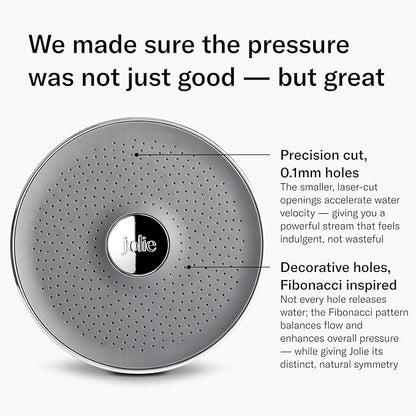THE JOLIE FILTERED SHOWERHEAD | Clinically Tested, High Pressure Shower Filter For Healthier Hair & Skin | Reduce Hair Shedding, Protect Colored Hair, Soothe Dry Skin, Reduce Dandruff (New Jet Black)
