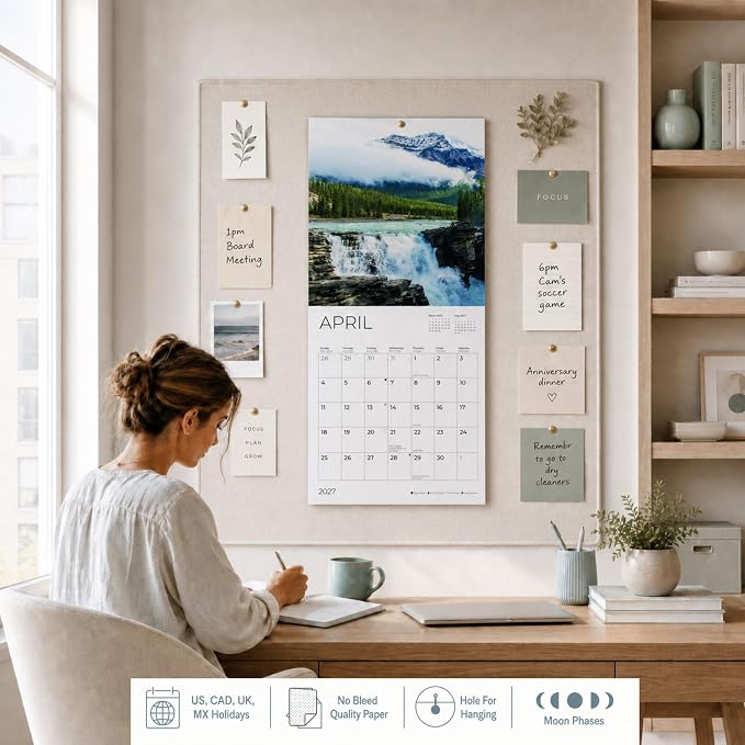 Giraffes 2027 Wall Calendar, 12 x 24 Hanging Pacific Waters Press