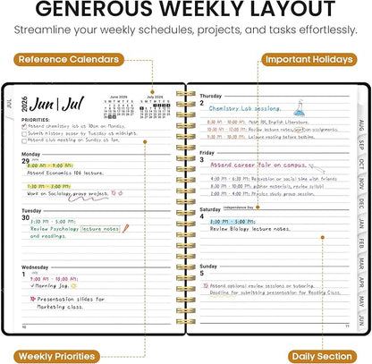 Academic Planner 2026-2027, Jul 2026-Jun 2027 Monthly & Weekly Planner