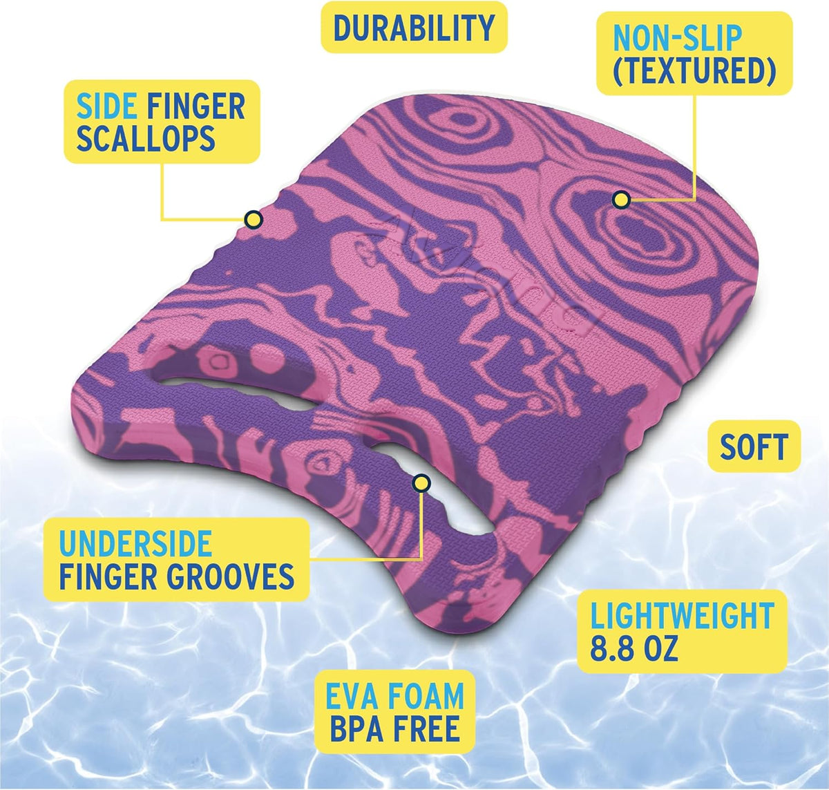Junior Kickboard Buoy for Youth Children & Toddlers Swimming Aid & Exercise Training Board for Kids to Learn to Swim with Kick Boards in Pool BPA Free