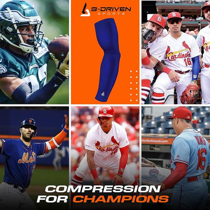 Pro-Fit Compression Arm Sleeve for Men, Women & Youth, Volleyball Baseball Basketball Weightlifting - Single