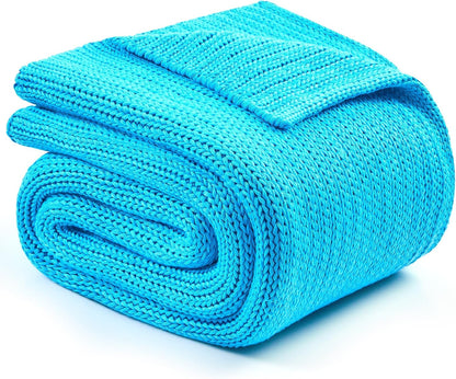 L'AGRATY Knitted Weighted Blanket - 60"x80" 20lbs Cooling Chunky Knit Heavy Blanket for Adults Braided Crochet Throw Thick Cable Yarn Knit Decorative No Beads Evenly Weighted Machine Washable