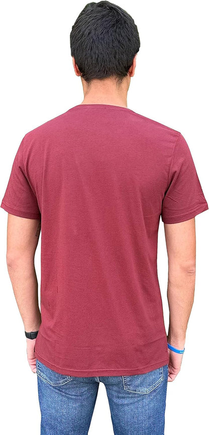 Men's Short Sleeve Crewneck T-Shirt 100% Cotton - Classic Colors - Breathable Mesh Fabric - Ideal for Sports & Everyday Wear