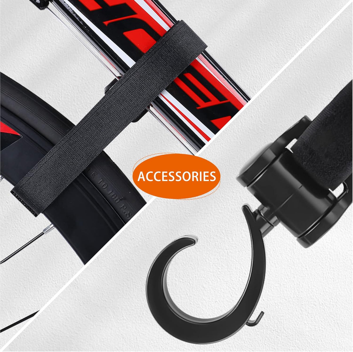 2PACK Bike Rack Garage Bike Wall Mount Bicycle Wall Hanger Bike Hook Bike Storage Rack for Indoor Storage Bike Horizontal Hanger Bicycle Wall Mount Bicycle Wall Rack