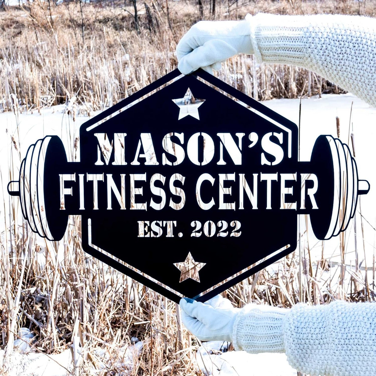 Personalized Gym Sign with Name | Hexagon Gym Garage Decor | Gym Decor for Home Gym | Established Signs for Workout Room | Gift for Athlete