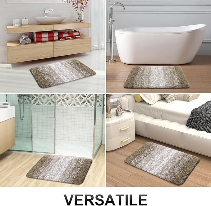 OLANLY Large Bathroom Rugs Mat 40x24, Extra Soft Absorbent Microfiber Bath Rugs, Rubber Backing, Quick Dry, Machine Washable Bath Mat for Bathroom Floor, Tub and Shower, Home Decor Accessories, Coffee